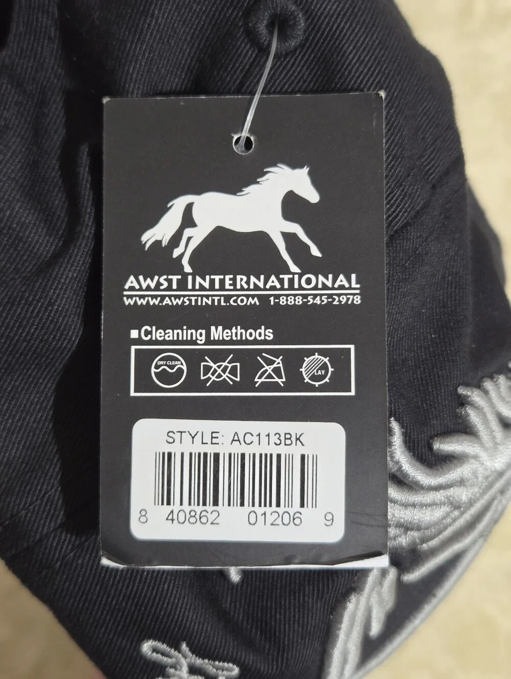 AWST Int'l - Raised Embroidered Horse Head Distressed Look Ball Cap